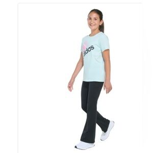 Girls adidas Youth 2-piece Tee and Flare Pant Set size XL 16 New